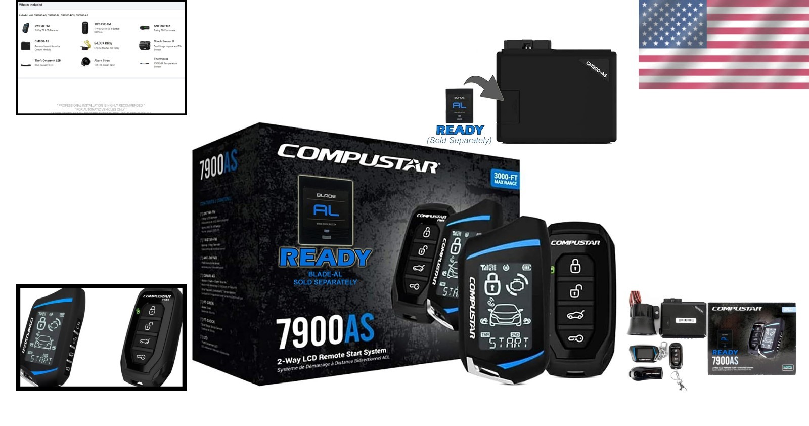 All-in-One Remote Start & Alarm, 3000ft Range