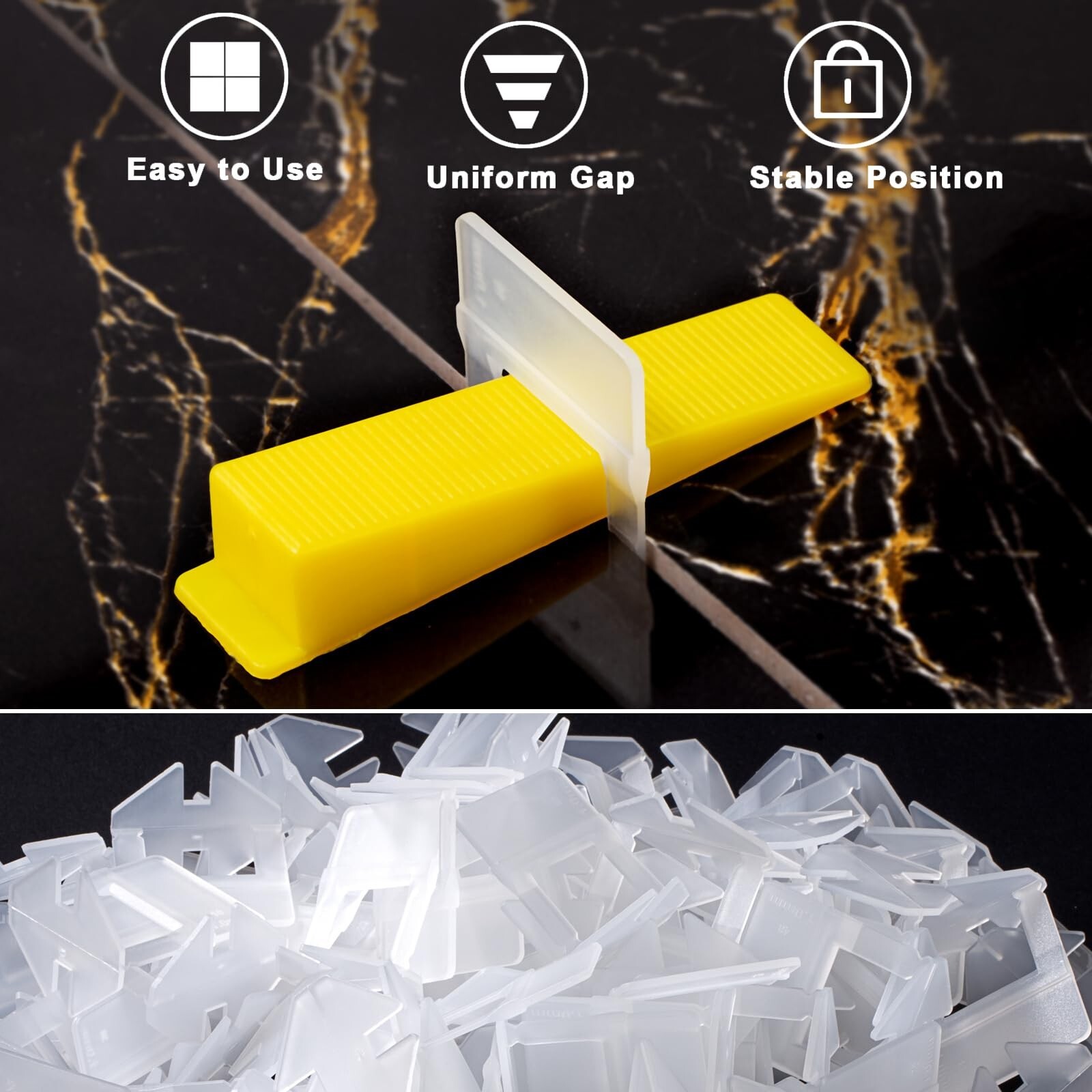Tile Leveling System Clips Tiles Leveler Spacers Tile Clips 1/8 inch Tile Spa...