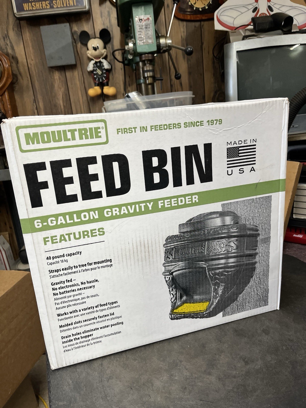 Moultrie 40lb. Feed Bin. - Easy Fill Gravity Feeder - 6 Gallon Capacity NEW