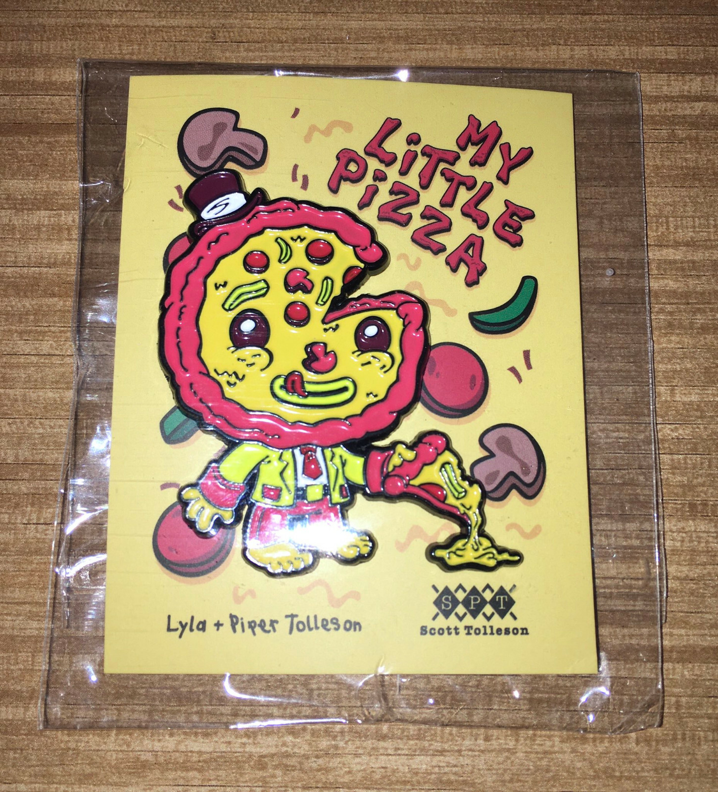 My LITTLE PIZZA man (Italian) ENAMEL lapel PIN ~ Lyla Piper Scott Tolleson