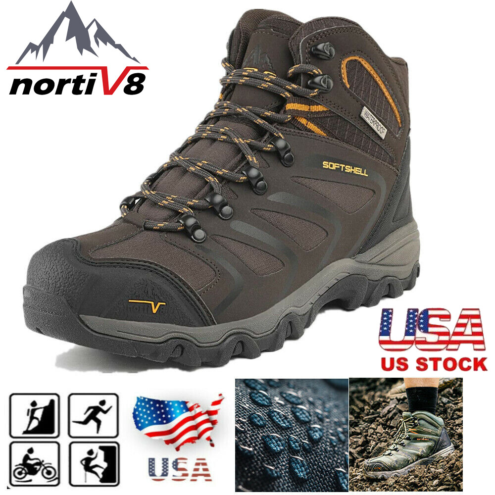 US Men's Ankle Waterproof Hiking Boots Outdoor Lightweight Trekking Trails Shoes