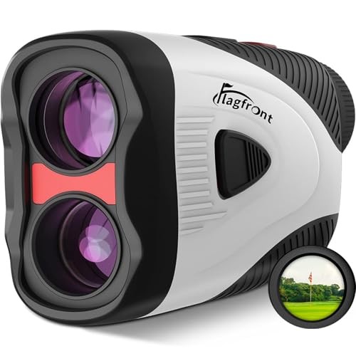 WHITE - FLAGFRONT GOLF RANGEFINDER SLOPE PIN LOCK VIBRATION 1000 Y LASER 6CQJPQ5