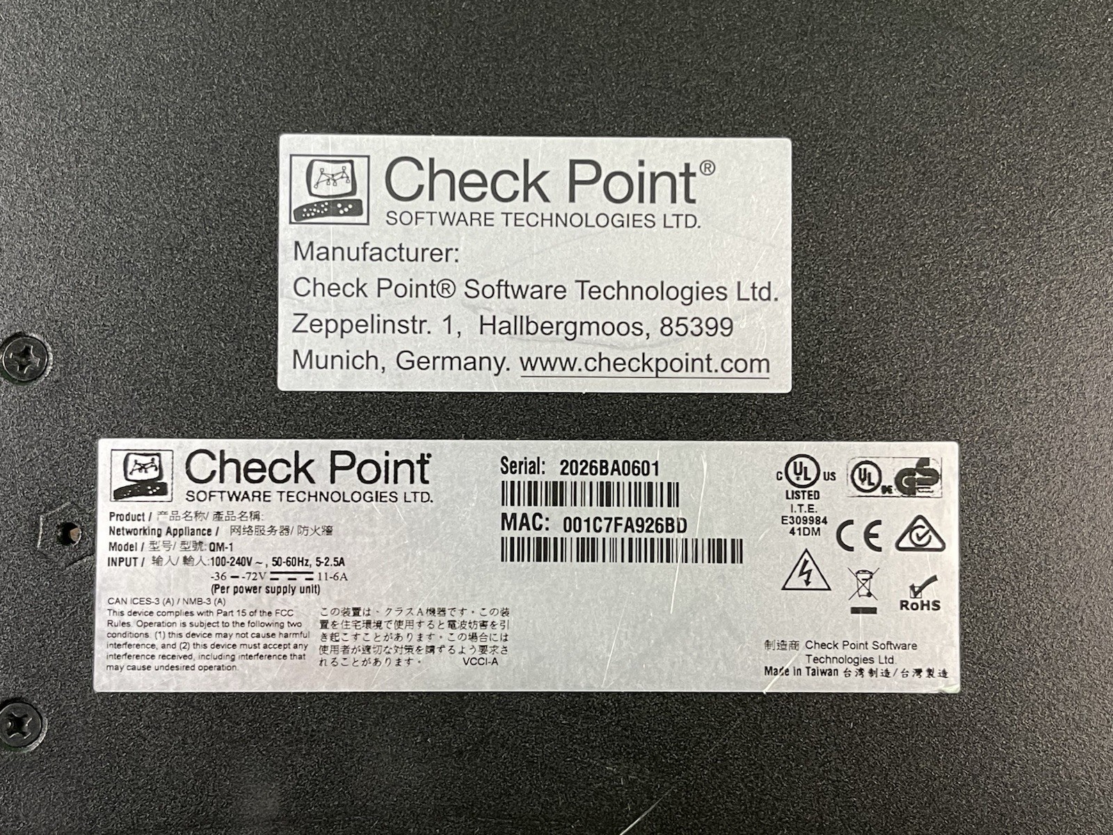 Check Point Quantum 6600 QM-1 Security Gateway Appliance | 16GB RAM *NO HDD*