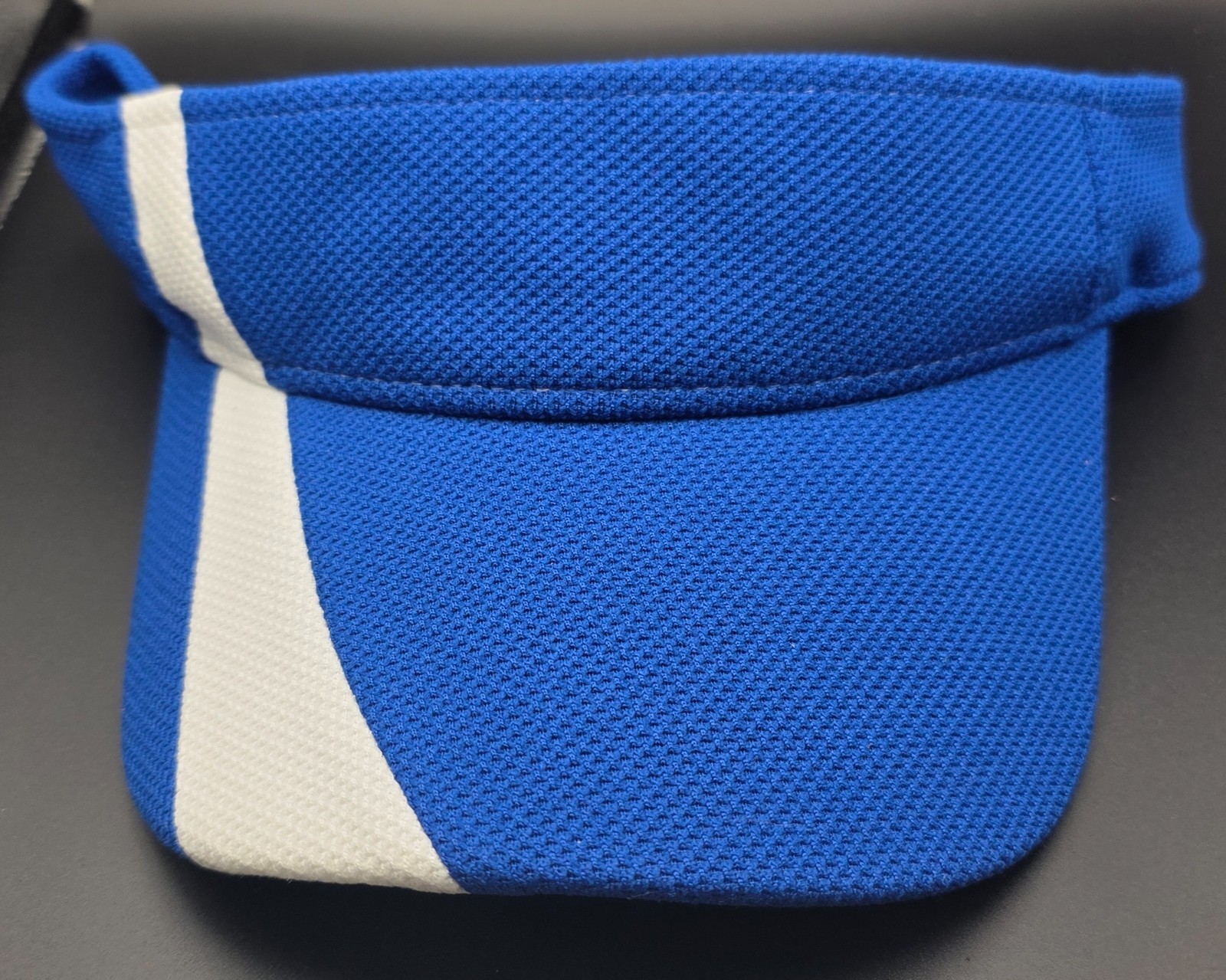 Girl softball visor royal with withe stripe adjustable