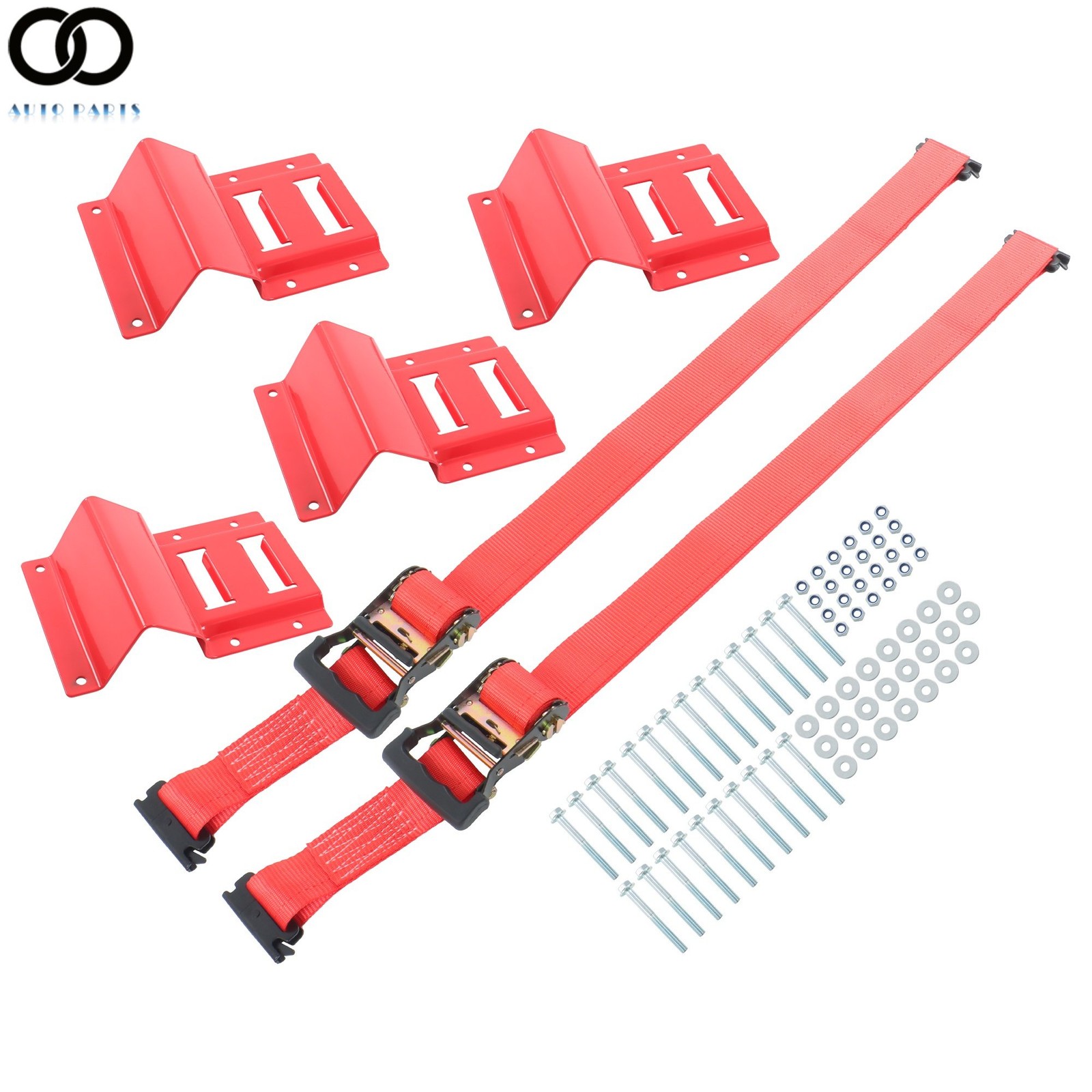 8' Ratchet Straps Red E Track System Trailer Tire Durable With Wheel For ATV UTV