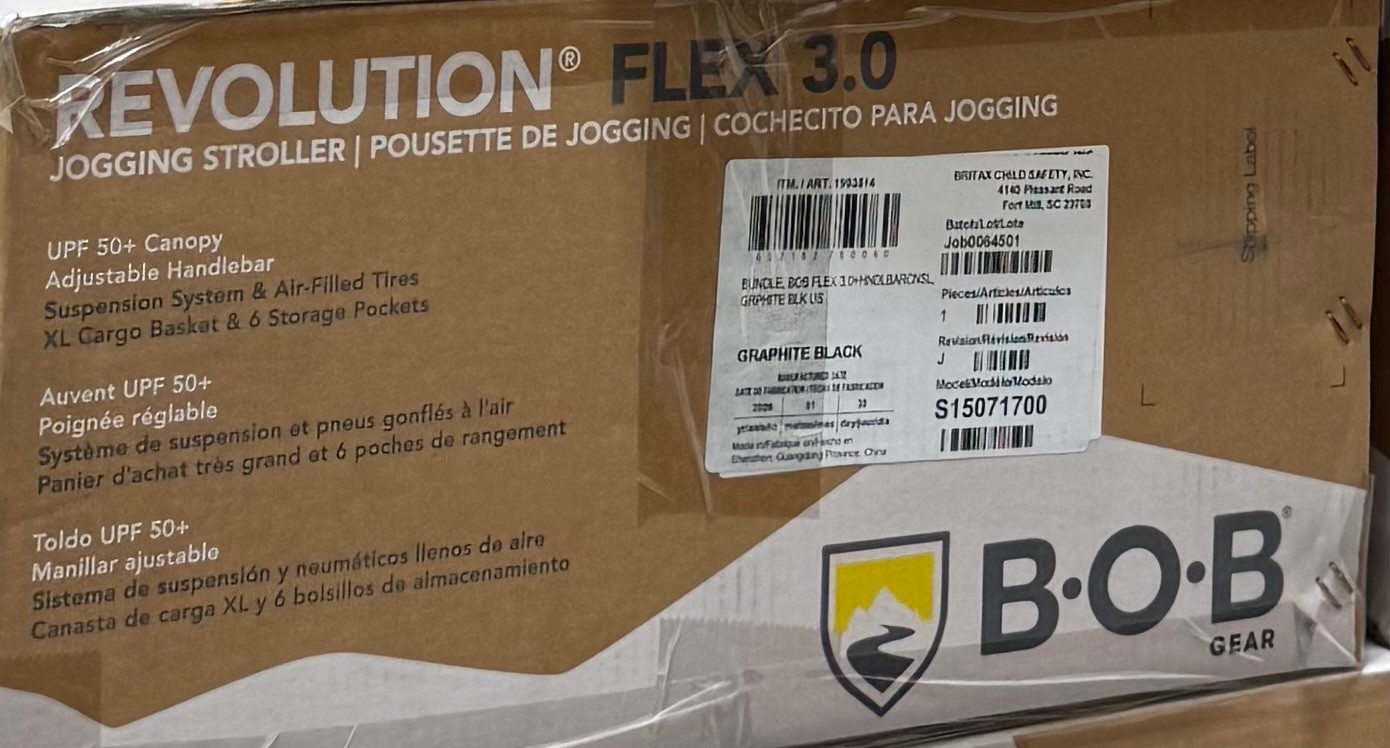 New BOB Gear Revolution Flex 3.0 Jogging Stroller & Handlebar Console B.O.B