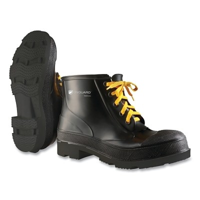 Steel Toe Ankle Boots, Lace-Up, Men's 7, Polyester/PVC, Black Dunlop Protective