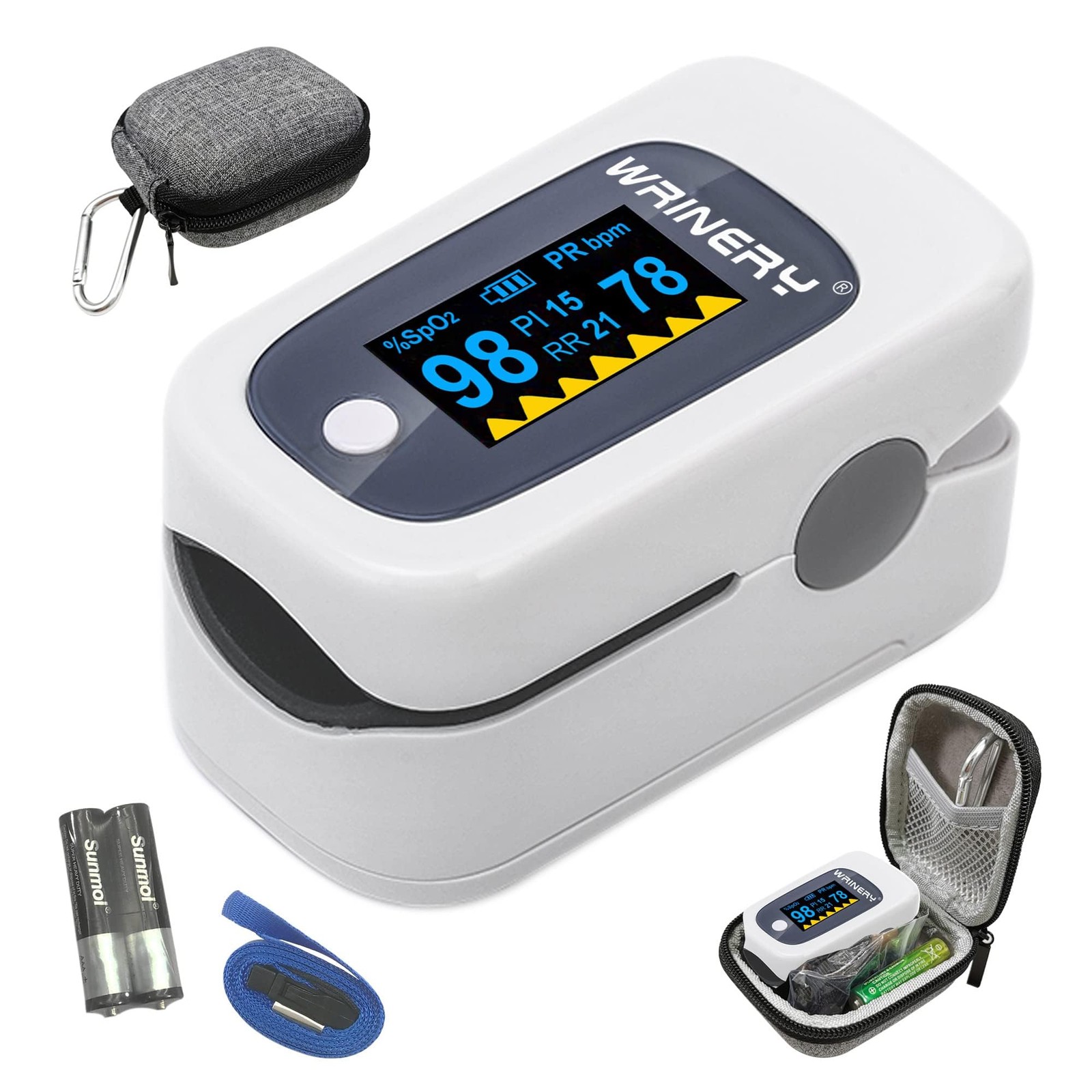 Fingertip Pulse Oximeter, Oxygen Saturation Monitor, O2 Saturation Monitor, O...