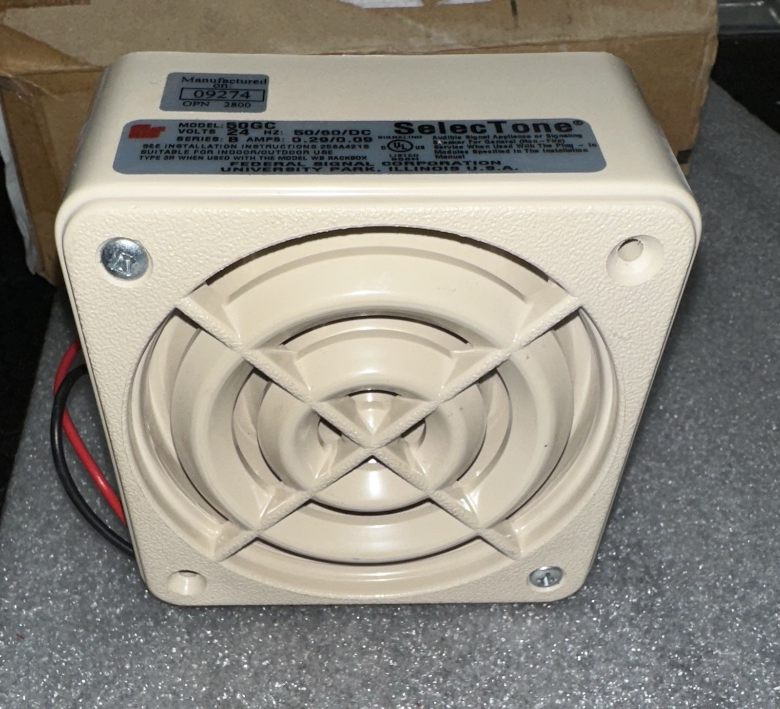 Federal Signal  SELECTONE 50GC - SelecTone Speaker. FREE SHIPPING