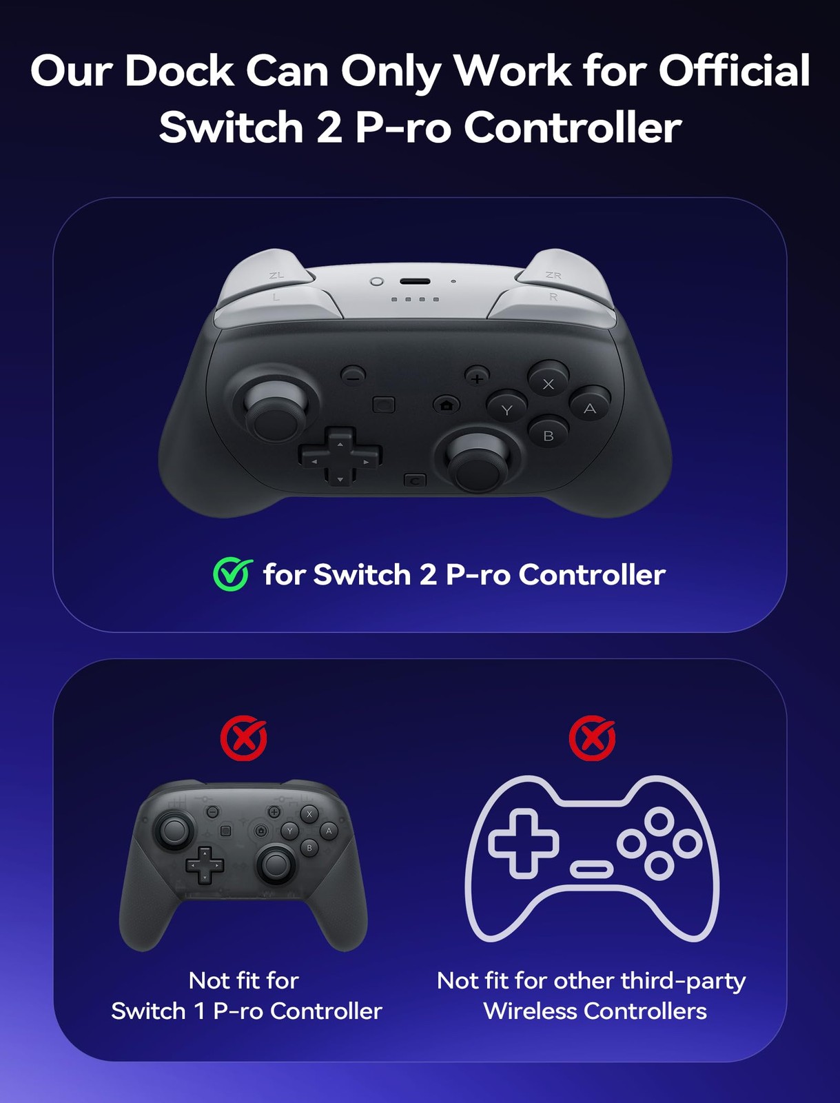 JSAUX Switch Pro Controller and JoyPad 5-in-1 Charging Dock