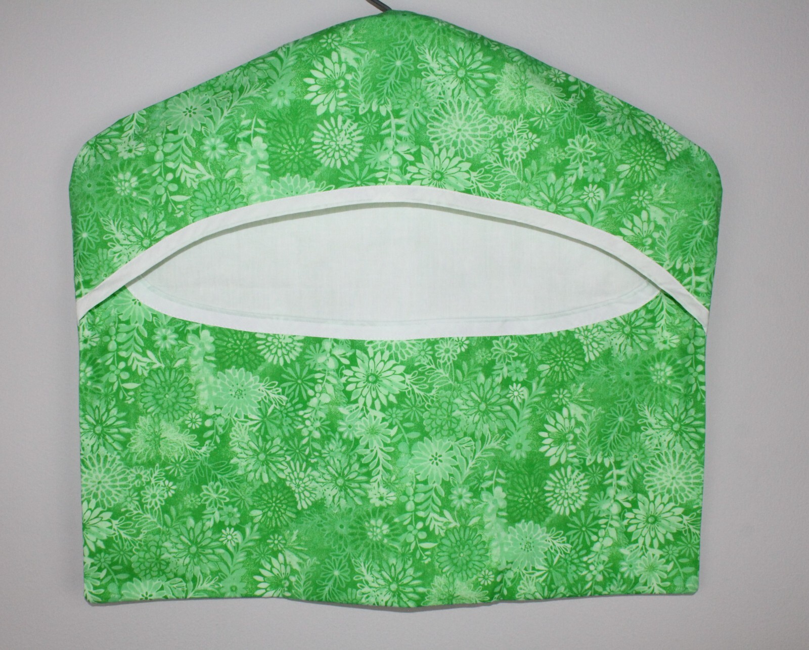 Green Floral CLOTHES PIN BAG Custom Made Decorative Closet Storage Laundry