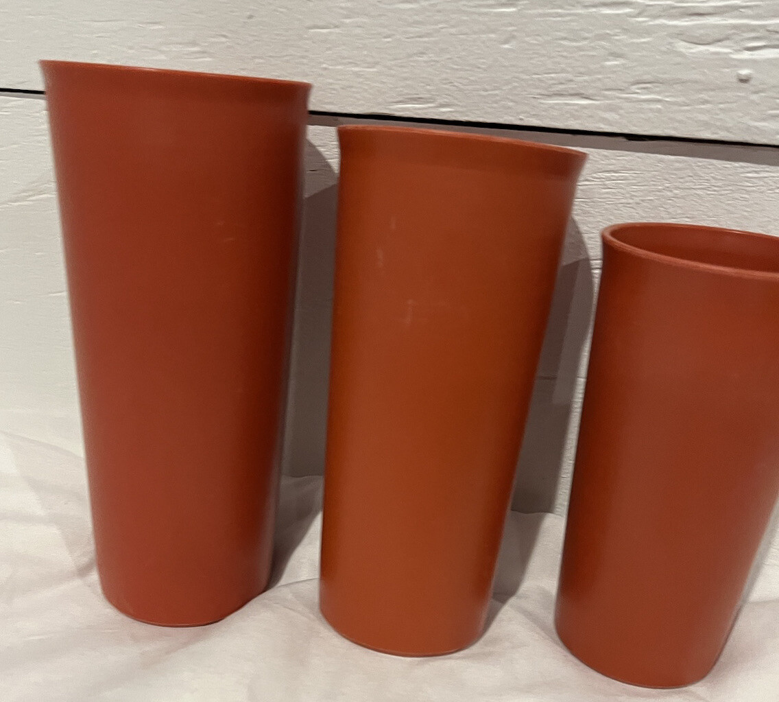 Tupperware Stackable Tumbler Cup Set of 3x Vintage