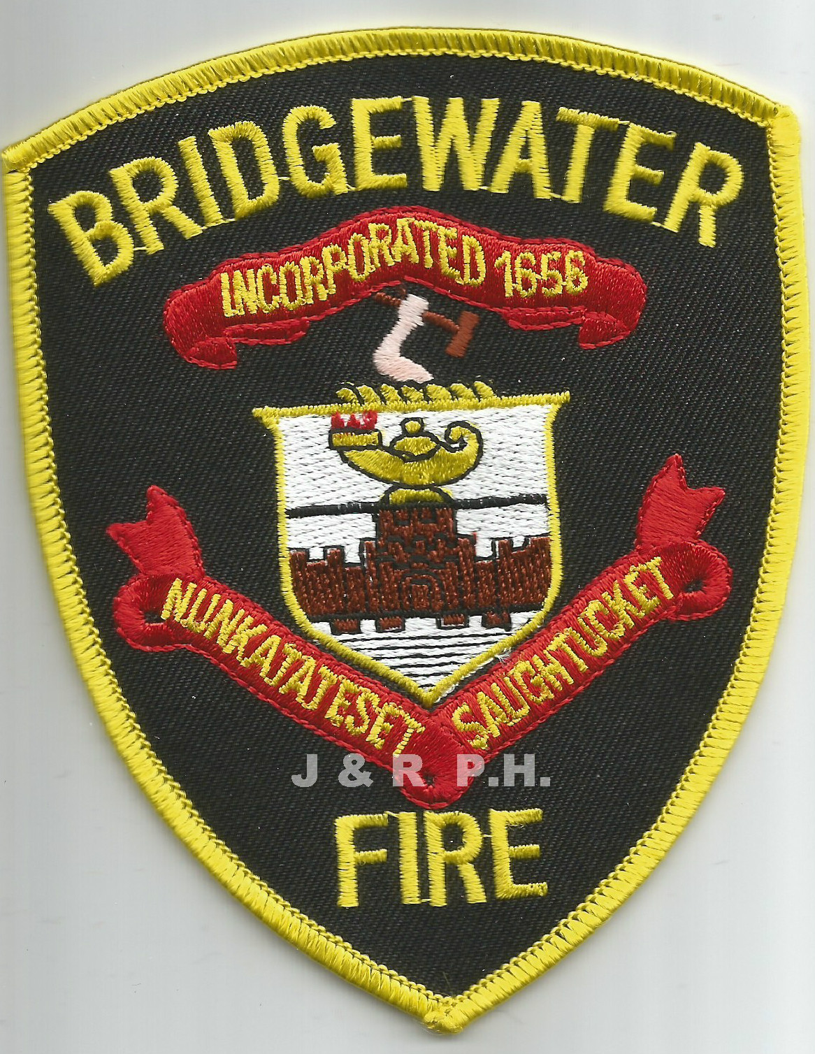 Bridgewater - Nunkatateset - Saughtucket, MA  (3.75" x 4.75" size)  fire patch