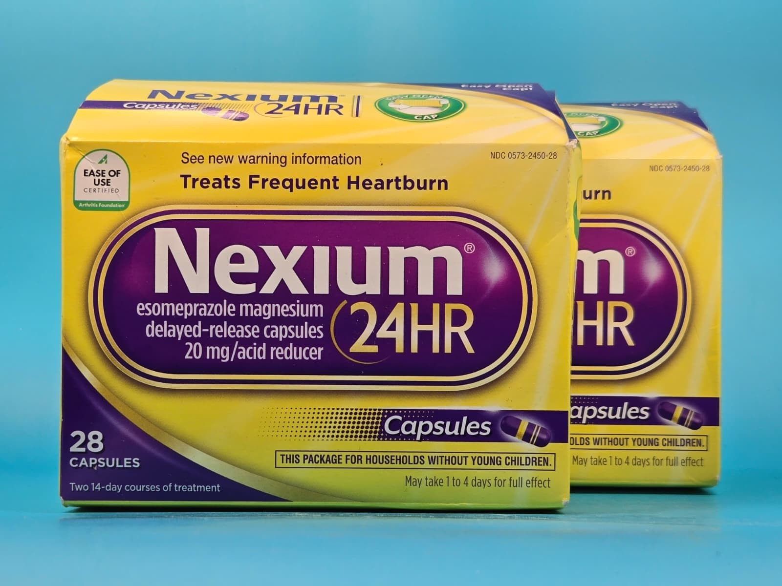 Lot Of 2 Nexium 24HR Acid Reducer Heartburn Relief 28 Capsules Exp 02/2028+