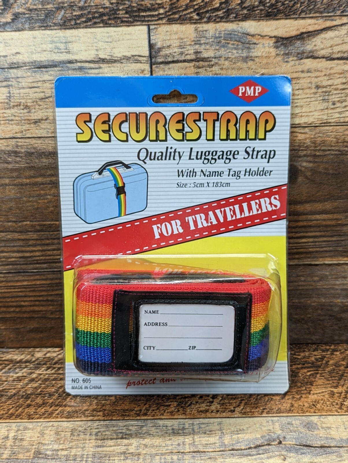 RAINBOW LUGGAGE STRAP Name Tag Vintage New 1980s NIP