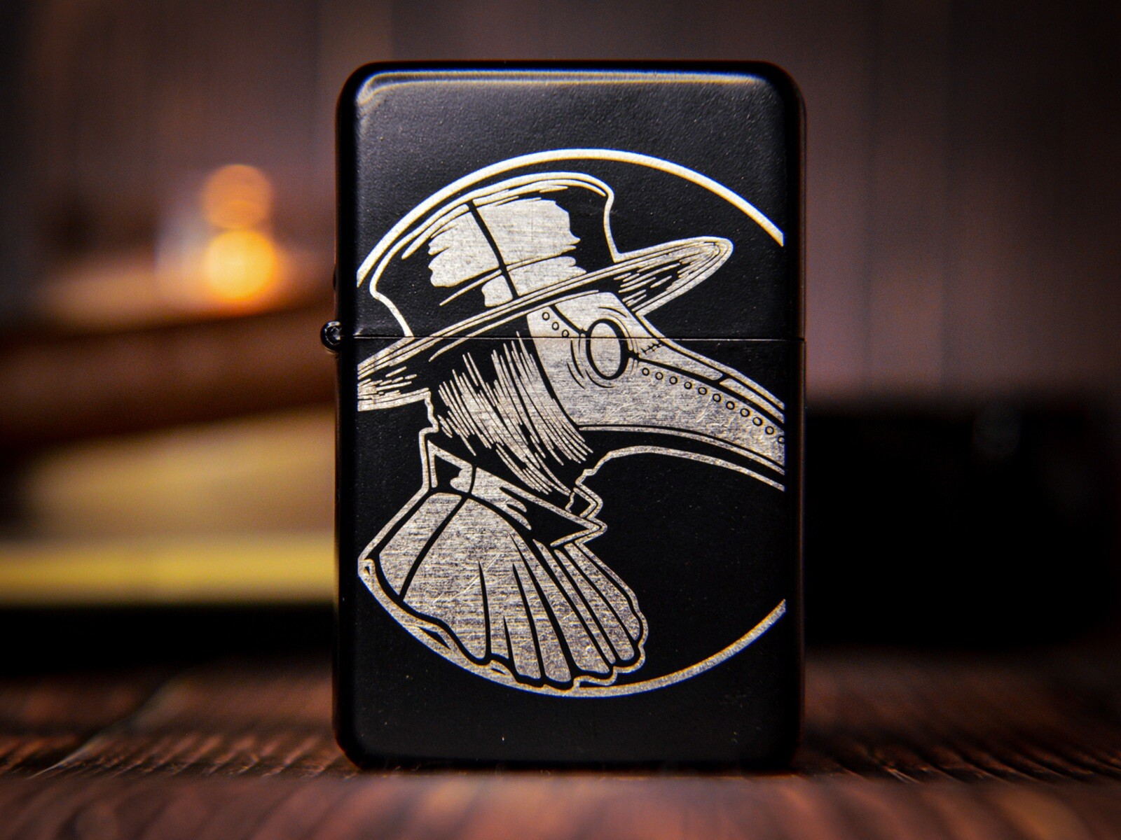 Plague Doctor Engraved Lighter