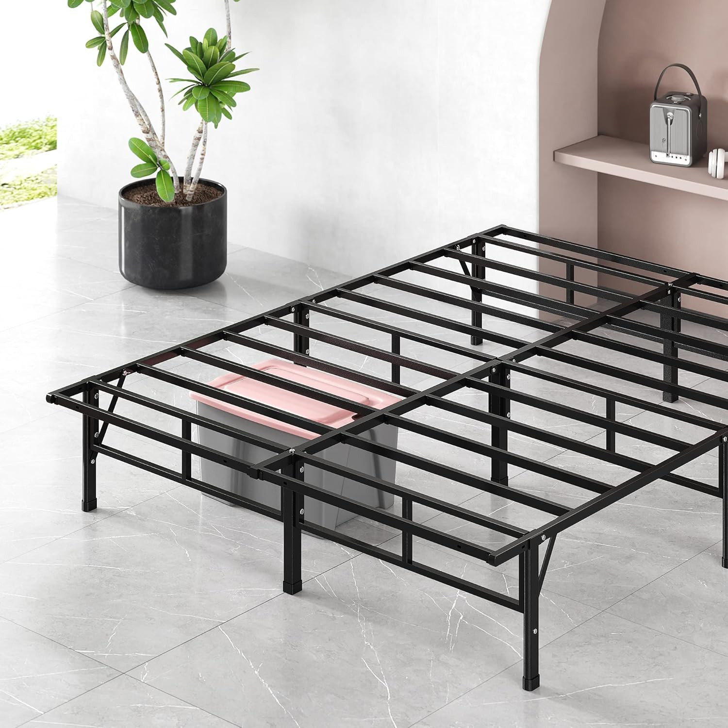 ZINUS 14" Smartbase King Metal Bed Frame - No Box Spring Needed, Sturdy Support