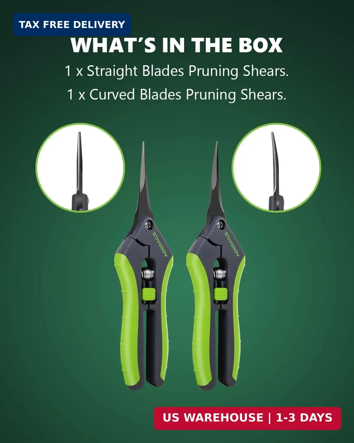 2pcs 6.5" Pruning Shears for Gardening, Ultra Sharp Garden Scissors for Precise