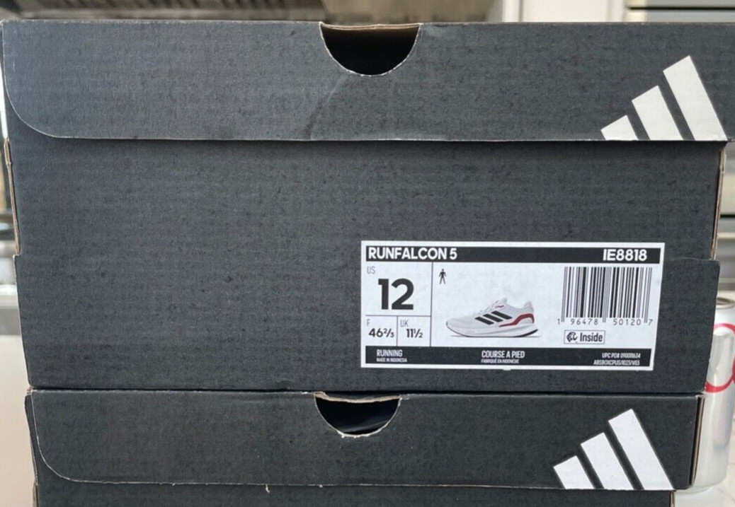 Adidas Runfalcon 5 Cloudform Running Shoes White Mens Size 12 New (IE8818)