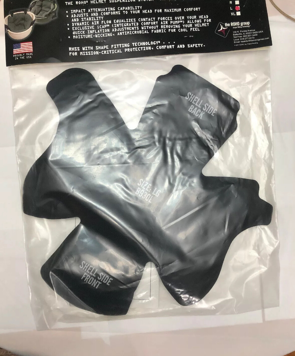 Molded HELMET LINER SYSTEM For ACH Helmet ROHO Group Mfg Size large