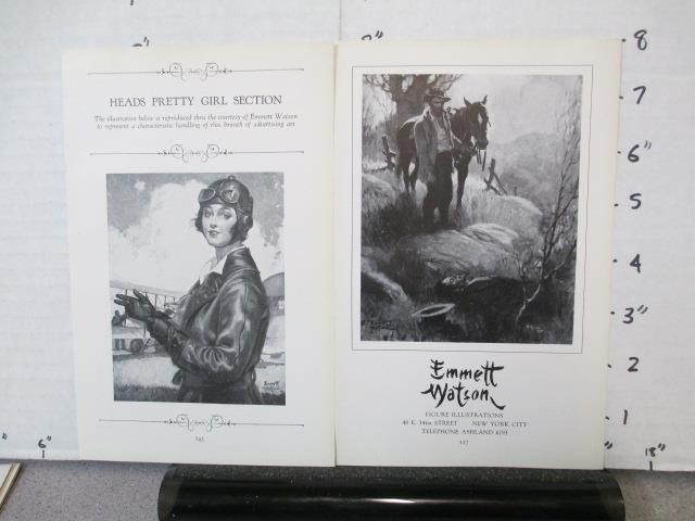 mag ad 1924 commercial artist advertising EMMETT WATSON aviation female pilot