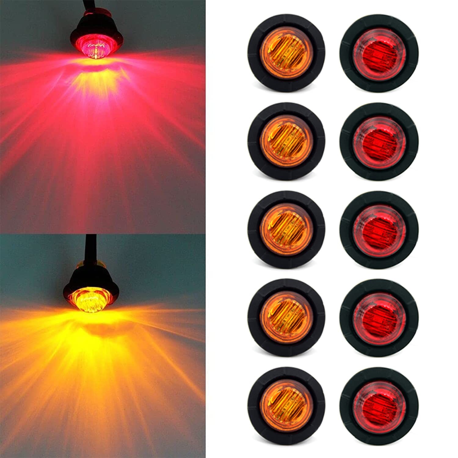 12V LED Vehicle Light Bulb Universal Waterproof Amber Red White for Cars Trucks