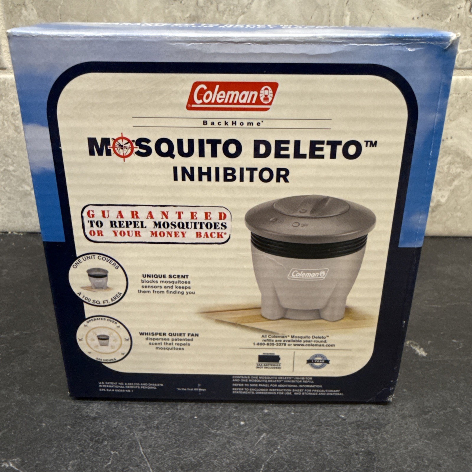 Coleman Mosquito Deleto Inhibitor Deterrent w/ Cartridge Battery Power 2950-602