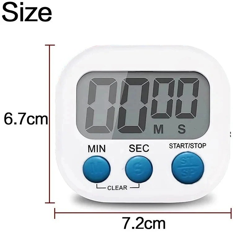 LCD Digital Kitchen Timer Magnetic Large Display Count Up Down Loud Alarm