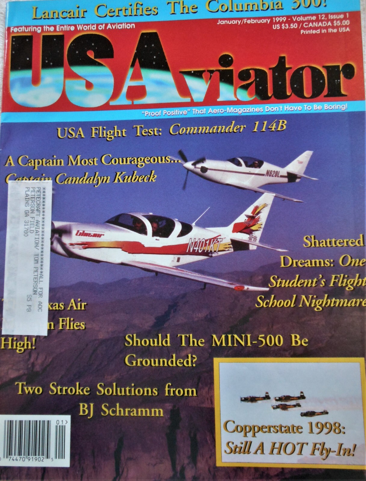 1999 US Aviator Lancair Columbia 300 Commander 114 Flight Test Texas Air Museum 