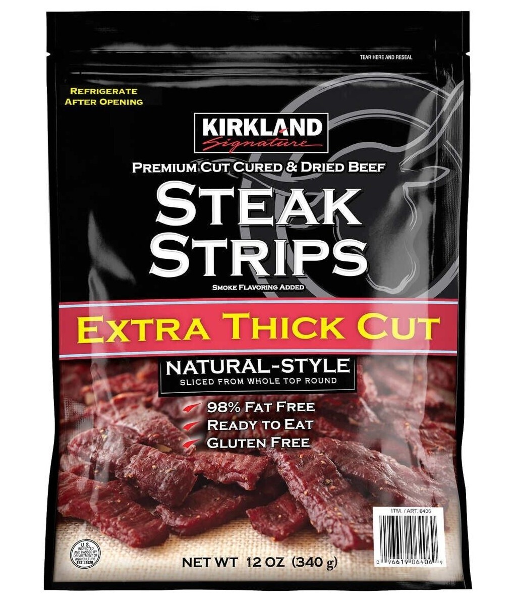 1 Pack, NEW Kirkland Signature Premium Extra Thick Steak Strips, 12 oz/Pack