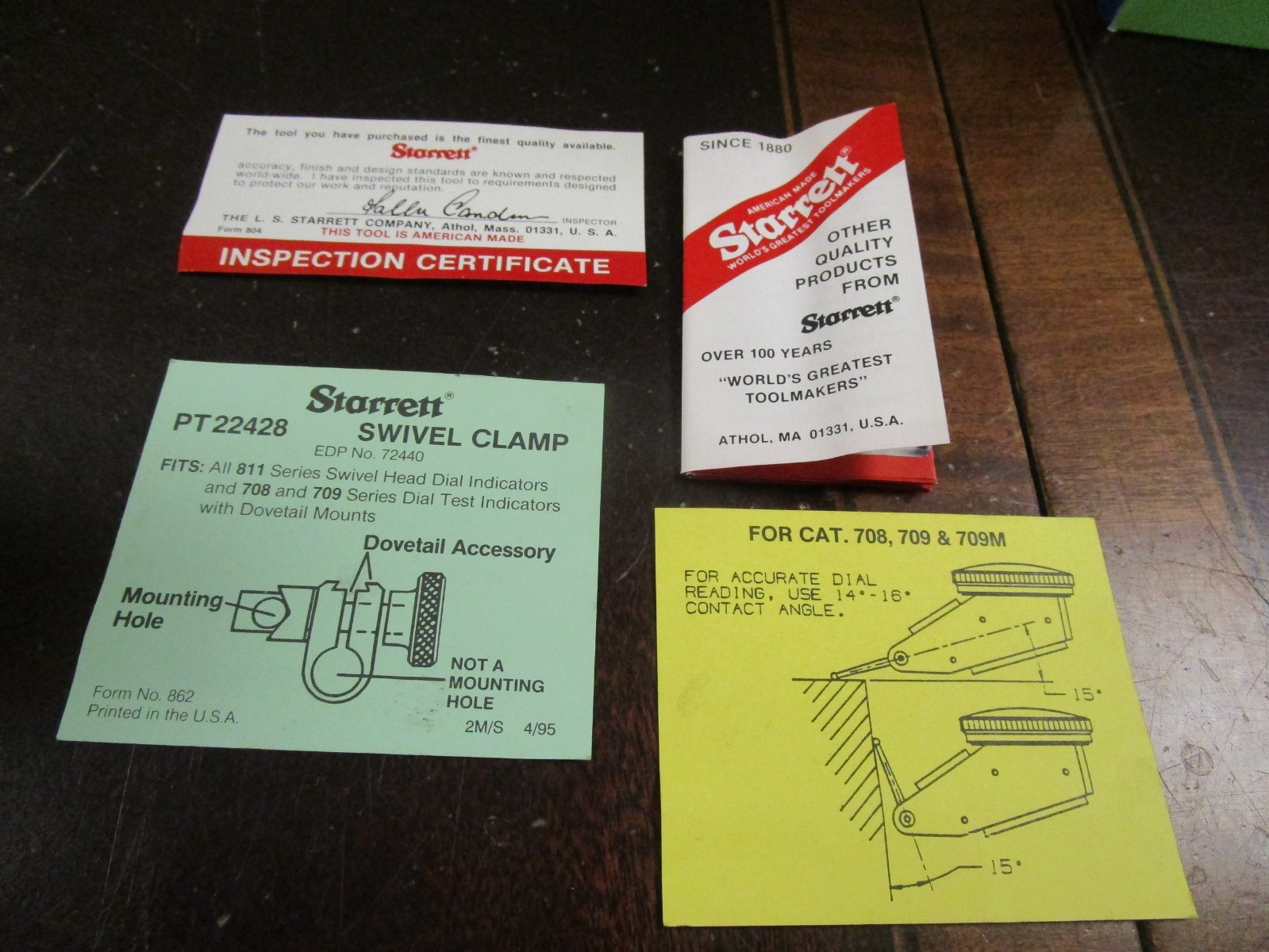 Starrett 708 series dial test indicator 708A with case