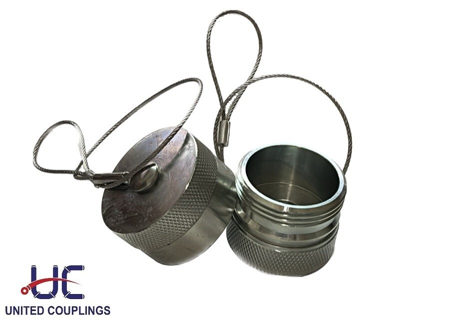 1 Inch Metal Dust Caps for Wet Line Wing Nut Hydraulic Screw Coupler / Coupling