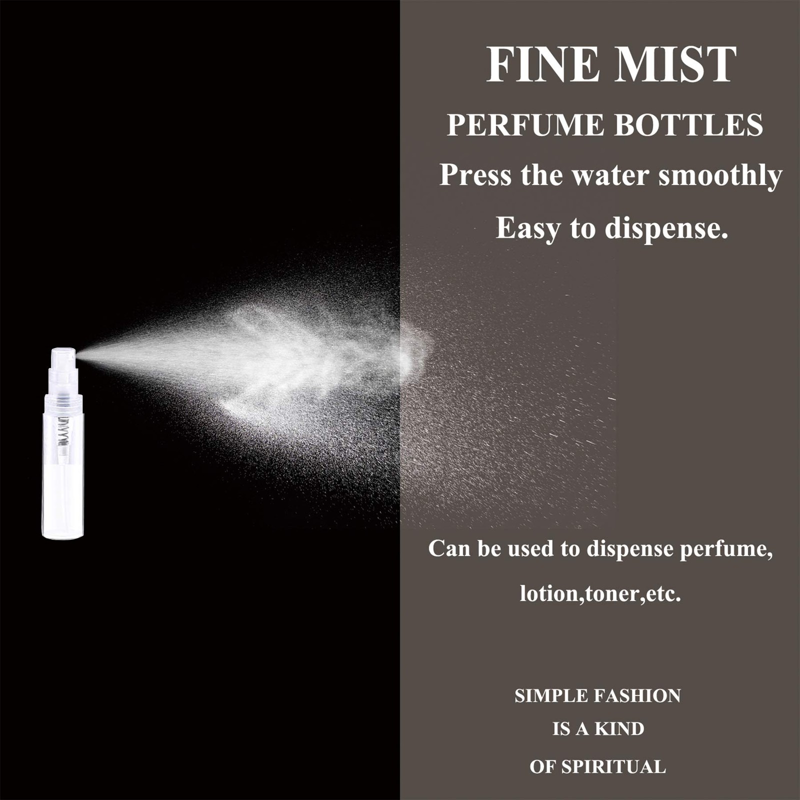 Clear Mini Spray Plastic Empty Sample Bottle Containers Fine Mist 100 Pcs 2ML