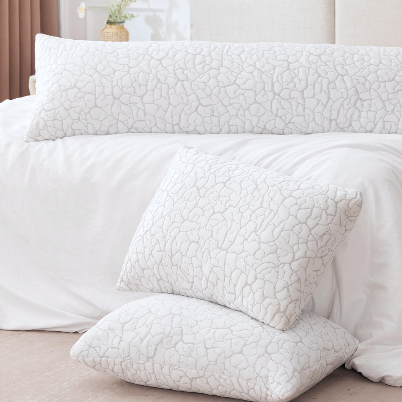 Cooling Pillows for Sleeping 2 Pack, Standard Size Adjustable Shredded Memory...