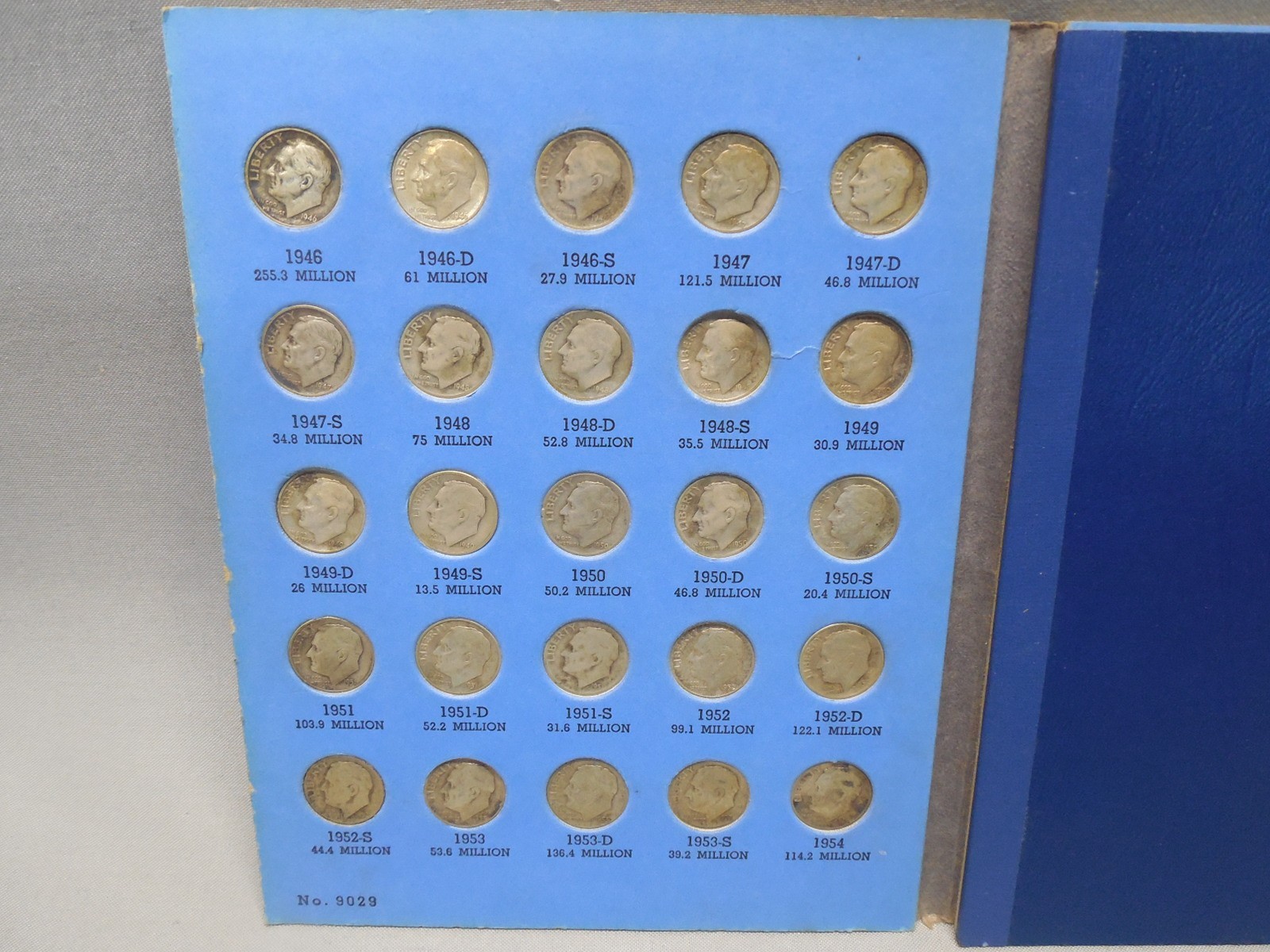 Roosevelt Dime Complete Collection (48 coins) 90% Silver In Whitman Folder