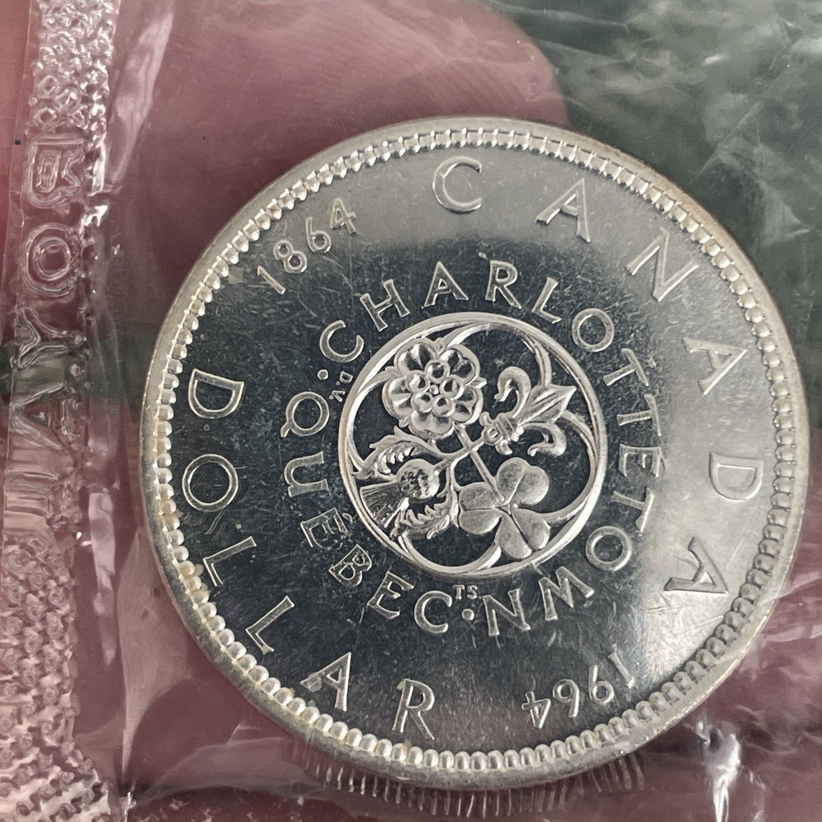 ERROR 1964 Missing Dot Canada Silver $1 Unc-Coin-ORIG Sealed