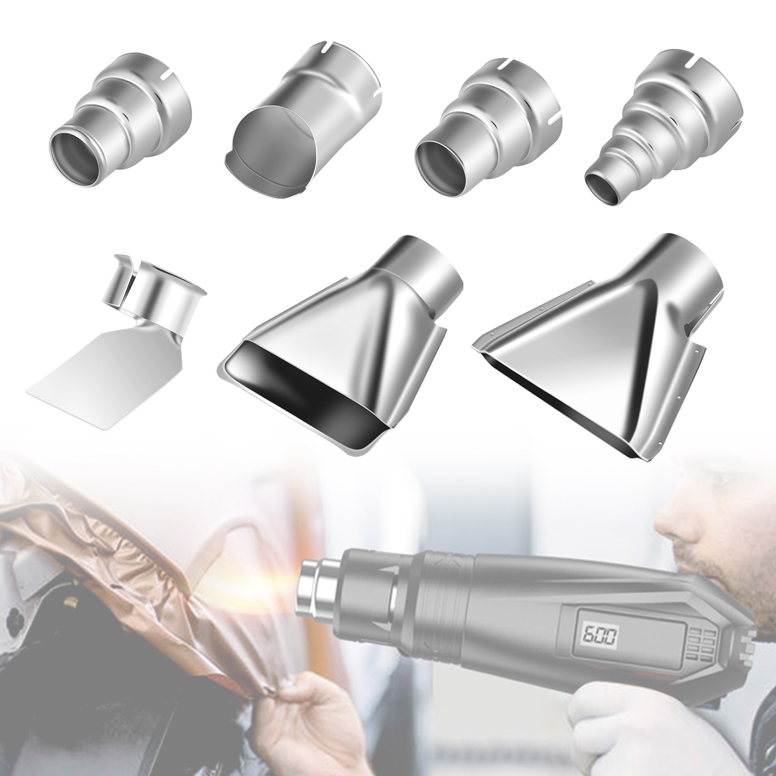 Replacement Heat Nozzles Kit Stainless Steel Accessory For Soldering Station