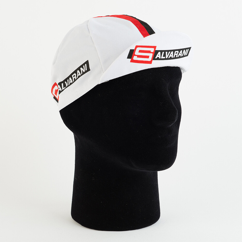Salvarani Cycling Cap Vintage Retro Style, UV Protection, White, Made in Italy