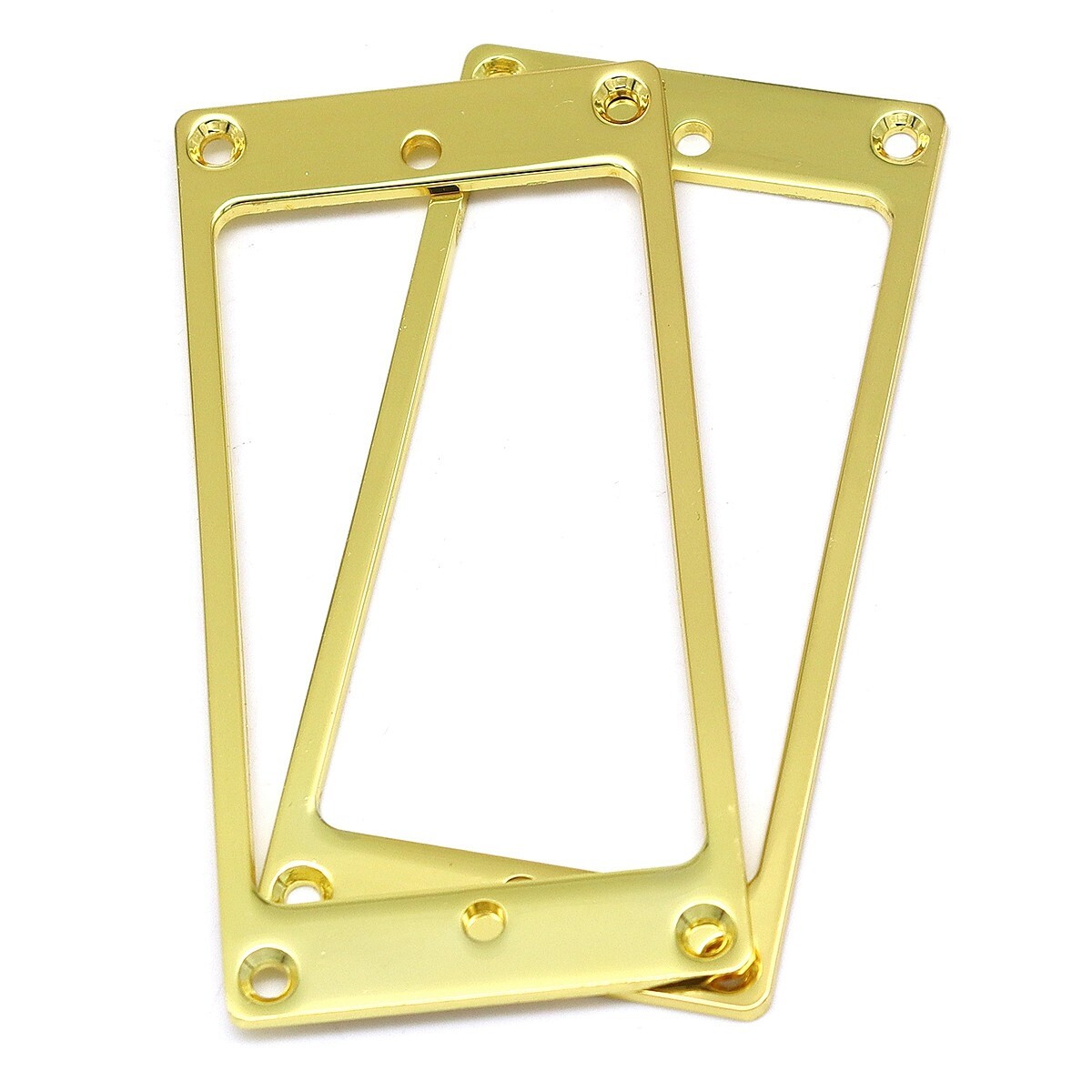 2x Flat Metal Guitar Humbucker Pickup Mounting Ring Pickups Cover Frame Gold