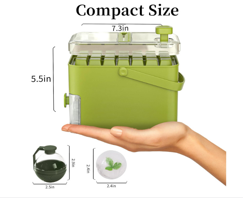 56-Cube Ice Maker with Easy Press Cap Double Layer Ice Cube Maker Ship To US