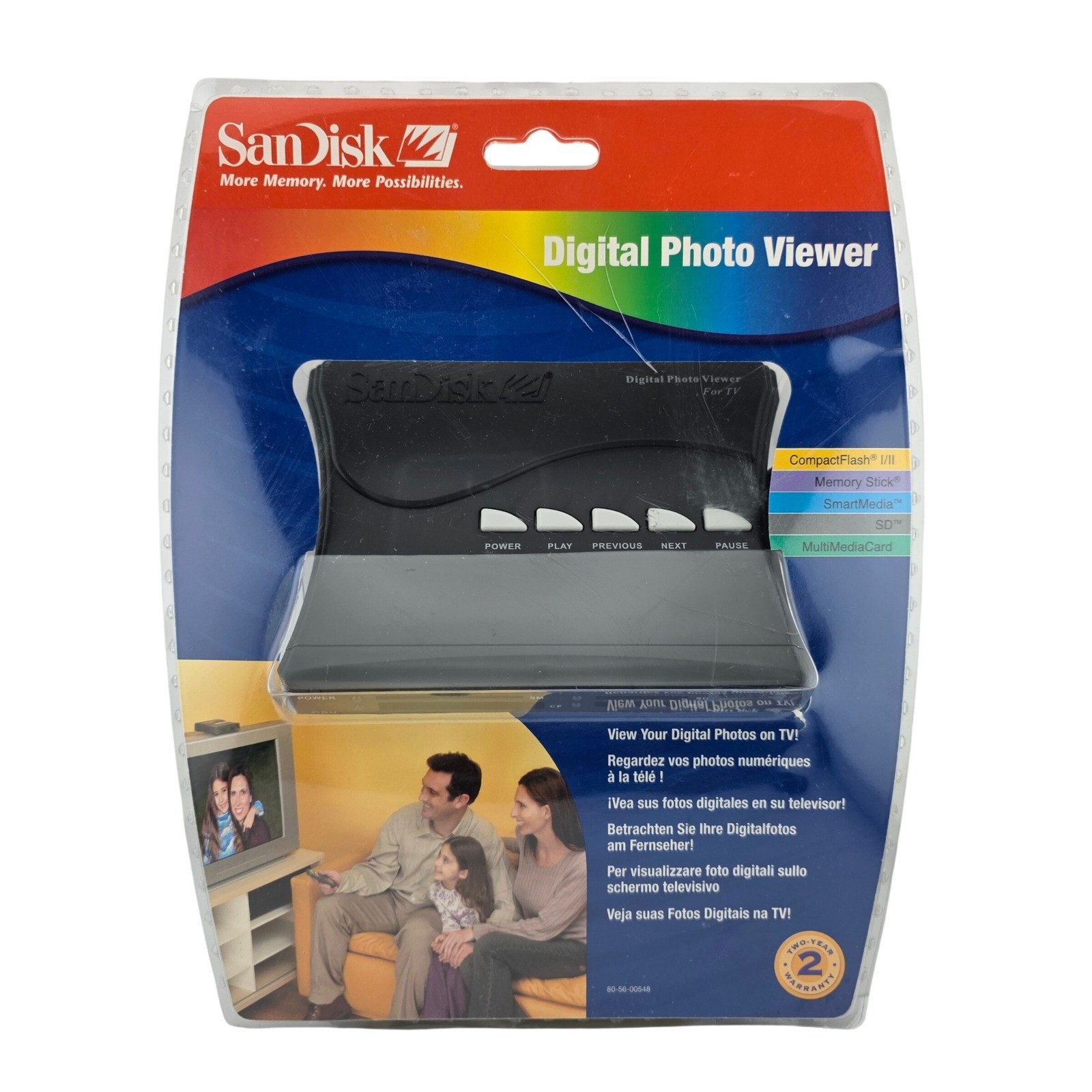 SanDisk Digital Photo Viewer TV Adapter Multi-Card Slot Remote NEW Tech JPEG