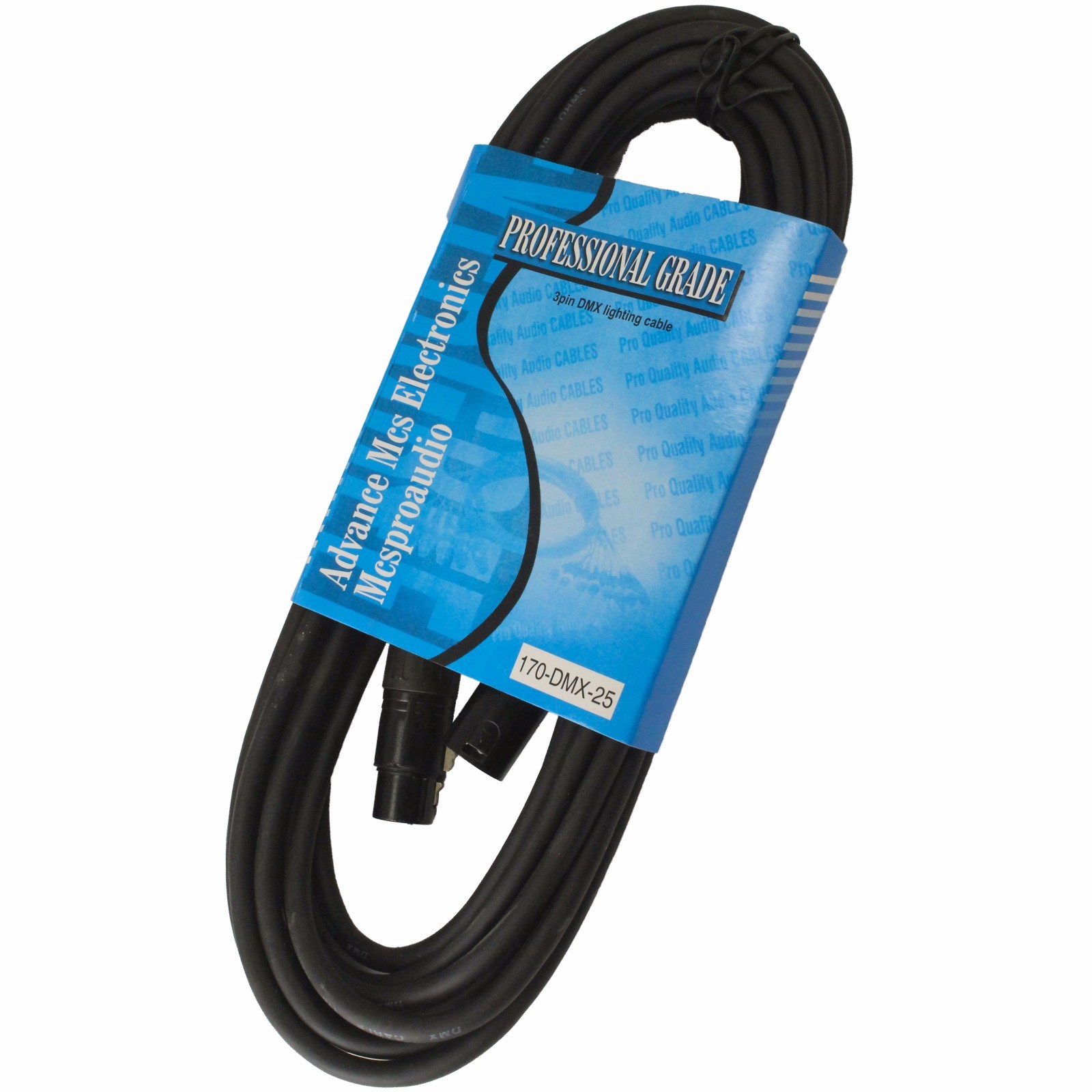 25 Foot ft 3Pin Male To Female XLR Cable for DMX512 Light Lighting Data Transfer
