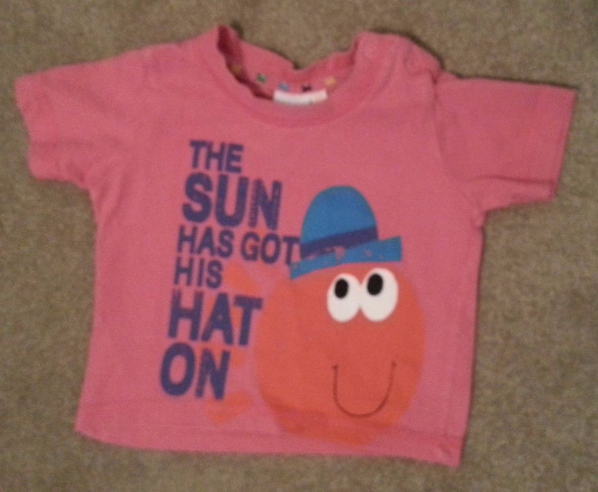 Debenhams Bluezoo baby girl pink  t-shirt top 100% cotton 0-3 months sun tshirt
