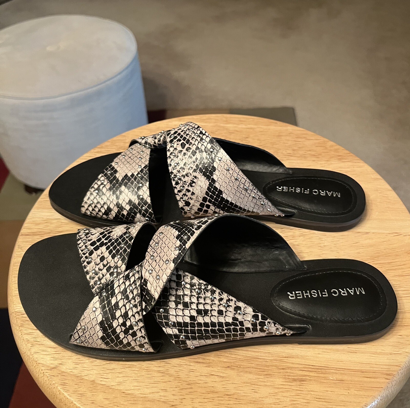 New Marc Fisher MC Balie2 Snakeskin Print Women’s US8.5M Slide Slippers