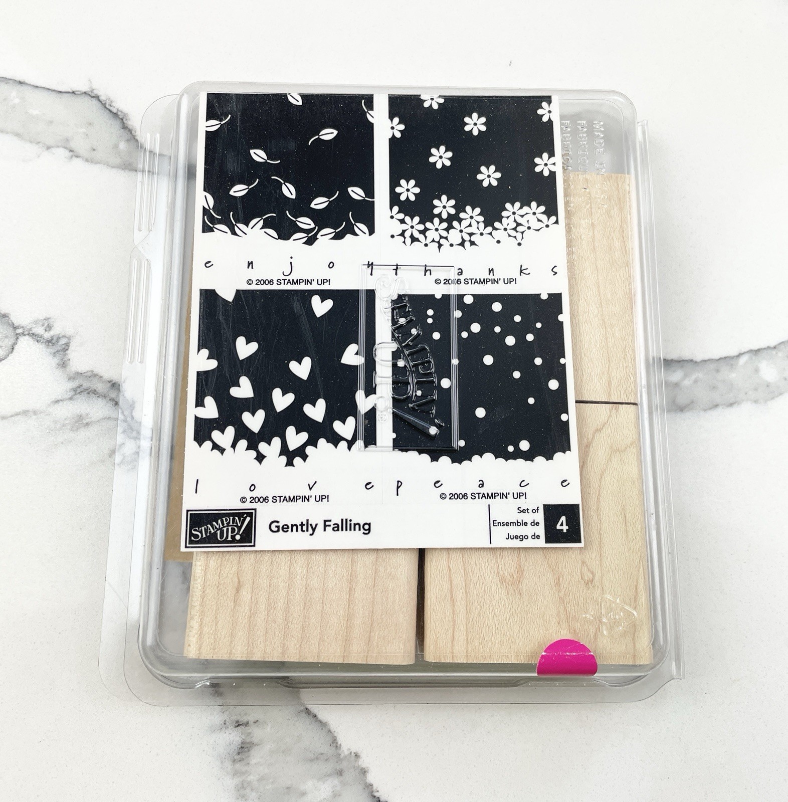 Stampin Up Gently Falling Wood Rubber Stamp Set New