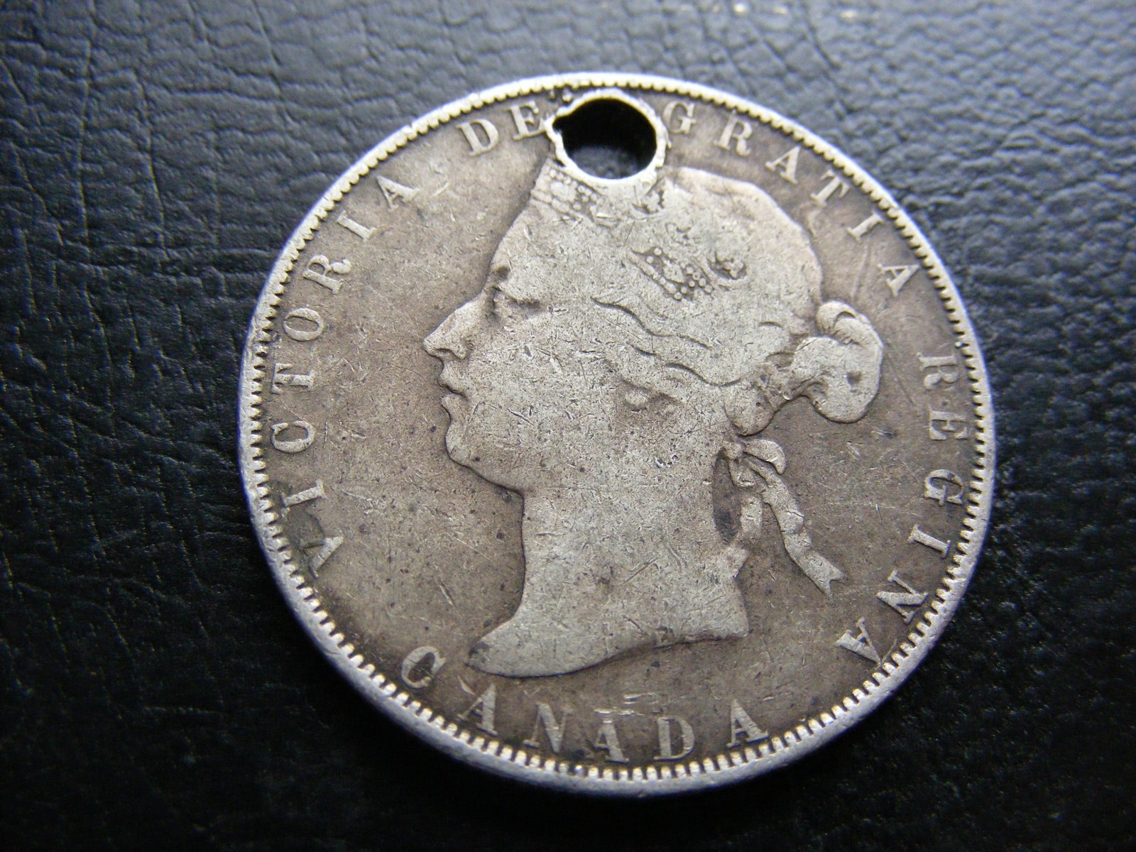 F117 Canada 50 Cents 1870 Holed fine