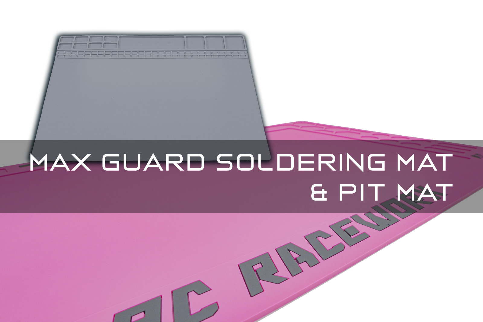 TrackPack - RC Raceworx Worx Pit Mat in Pink & Black + MAX Guard Soldering Mat