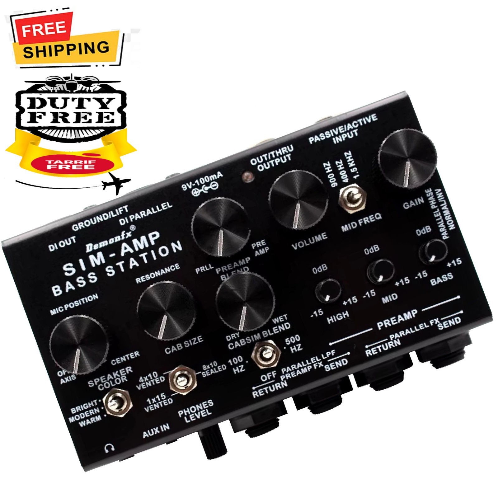 Demonfx SIM-AMP Simplifier Bass Station Preamp Simulator, Power Amp SIM, Stereo
