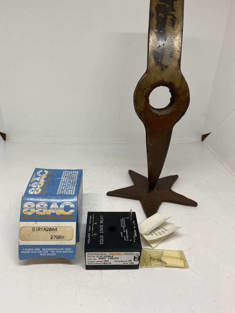 SSAC SIR1A20A4 Solid State Relay 20A : Input 120VAC : Output 9-30VAC/VDC NEW OEM