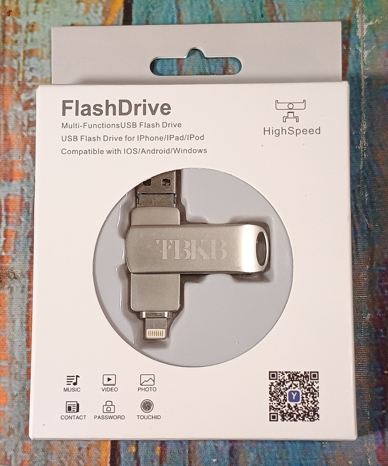 TBKB Flash Drive - 128GB USB Flash Drive for iPhone/iPad - SILVER